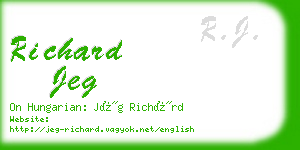 richard jeg business card